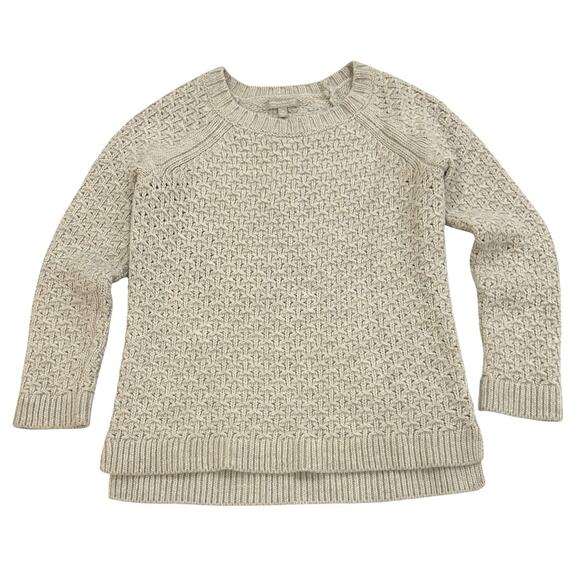 Banana Republic Cable Knit Pullover Sweater Womens M Beige Alpaca & Wool Blend - Picture 1 of 7